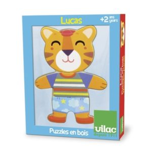 Lucas à habiller – Puzzle 18 pièces en coffret bois – Vilac